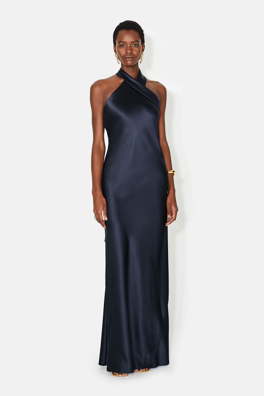 Galvan London - Satin Pandora Dress, Women , Blue Galvan London - Satin Pandora Dress, Women , Blue