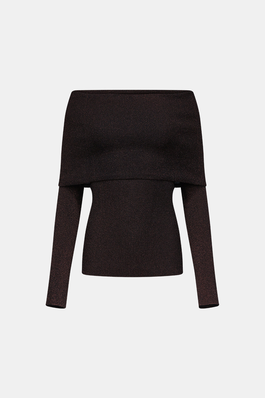 CORTE OFF THE SHOULDER TOP - CHOCOLATE