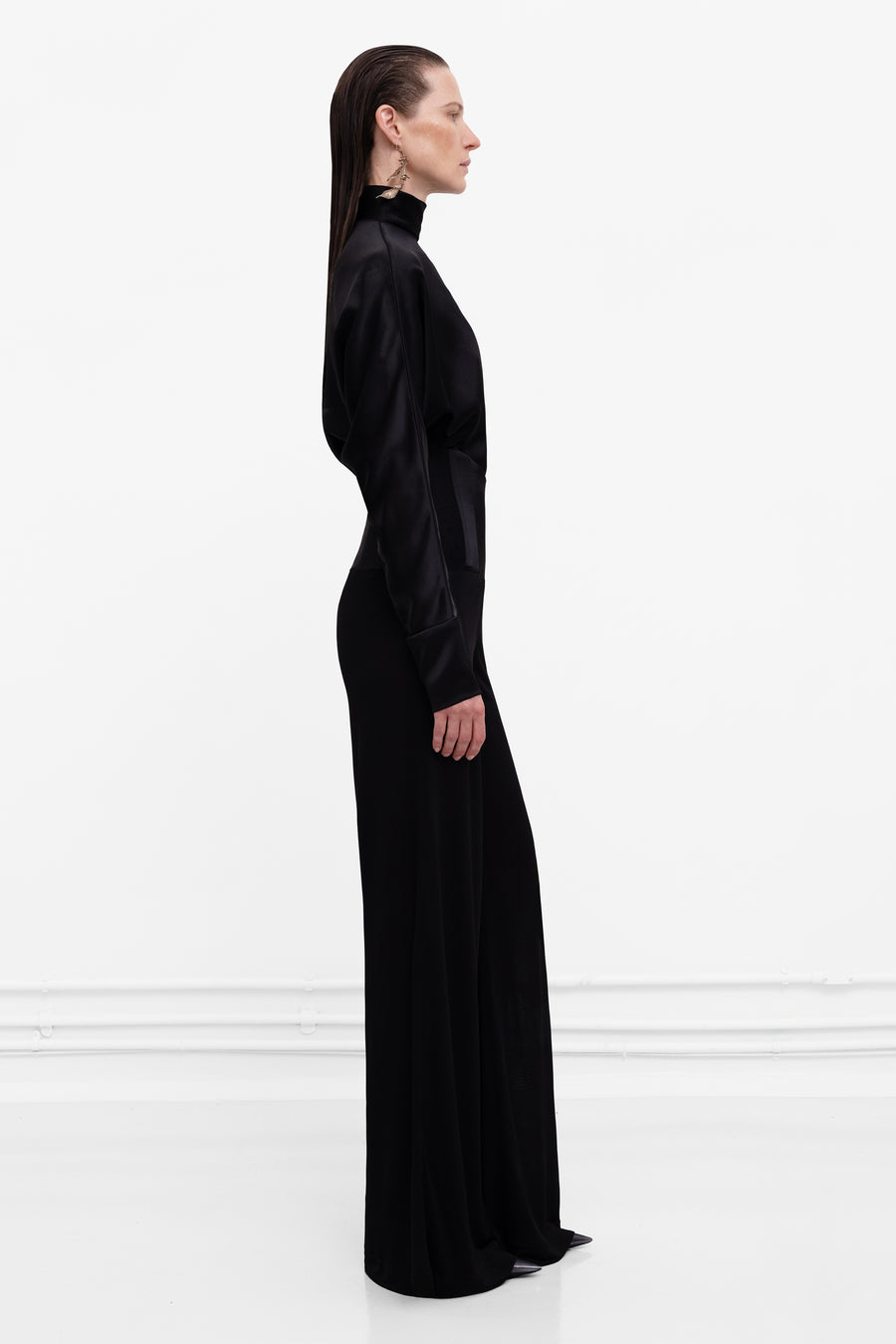 Corseted Tuxedo Trouser - Black