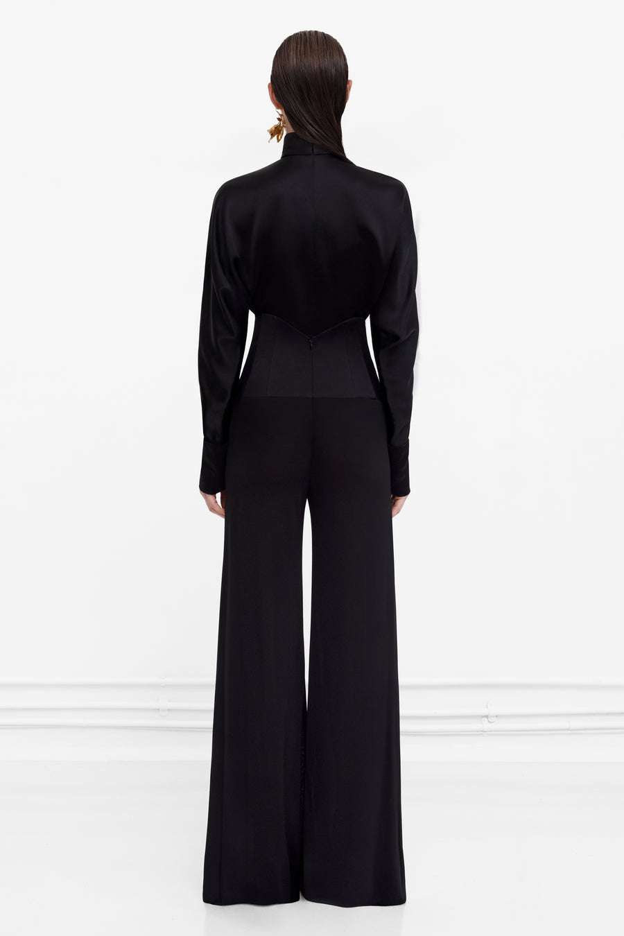 Corseted Tuxedo Trouser - Black