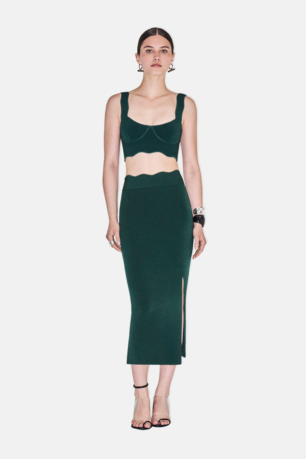Delia Scalloped Skirt - Eden
