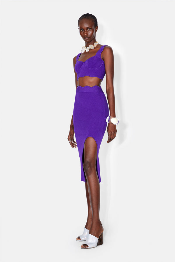 Delia Scalloped Skirt - Purple