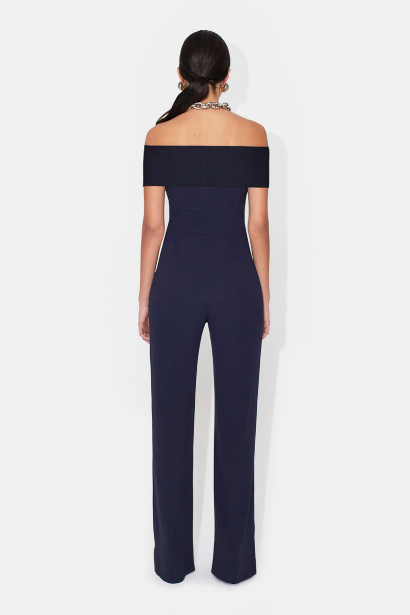 Off The Shoulder Jumpsuit - Midnight