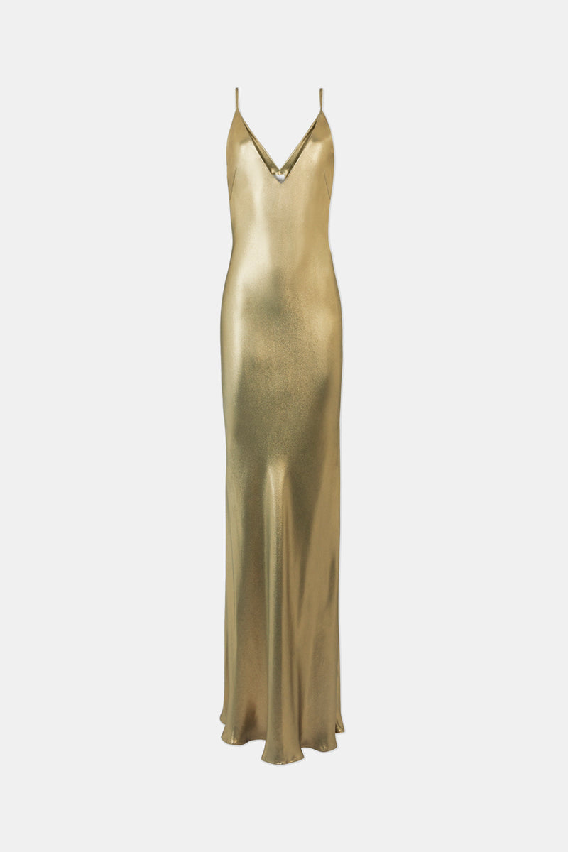 Galvan LONDON - Galvanized Slip Dress, Women , Gold Galvan LONDON - Galvanized Slip Dress, Women , Gold