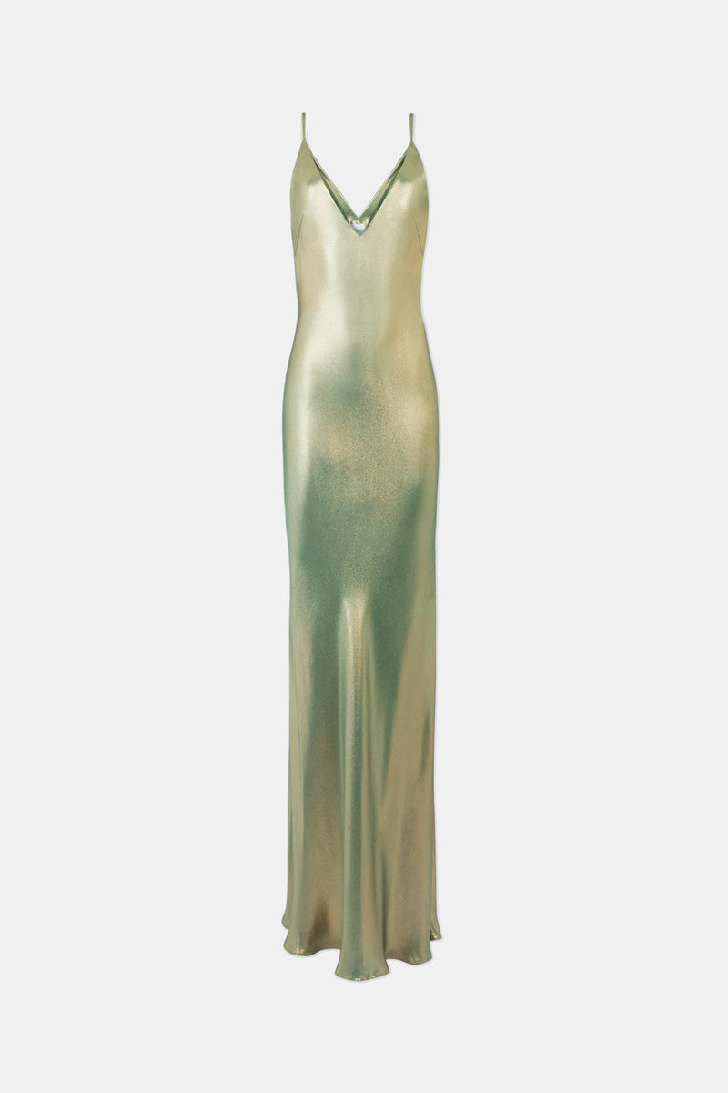 Galvanized Slip Dress - Matcha