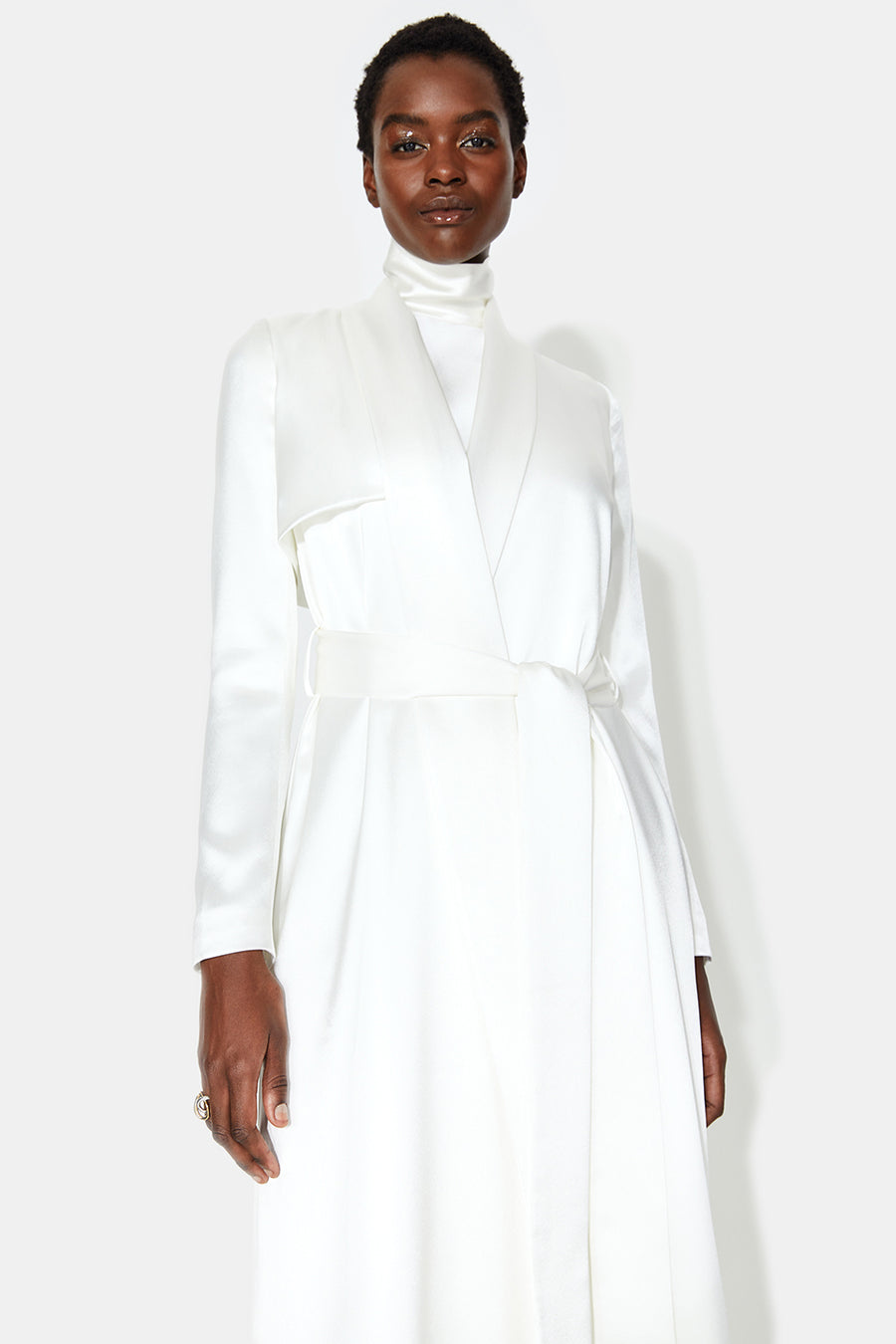 Bridal Satin Trench Coat L Bridal Satin Trench Coat L