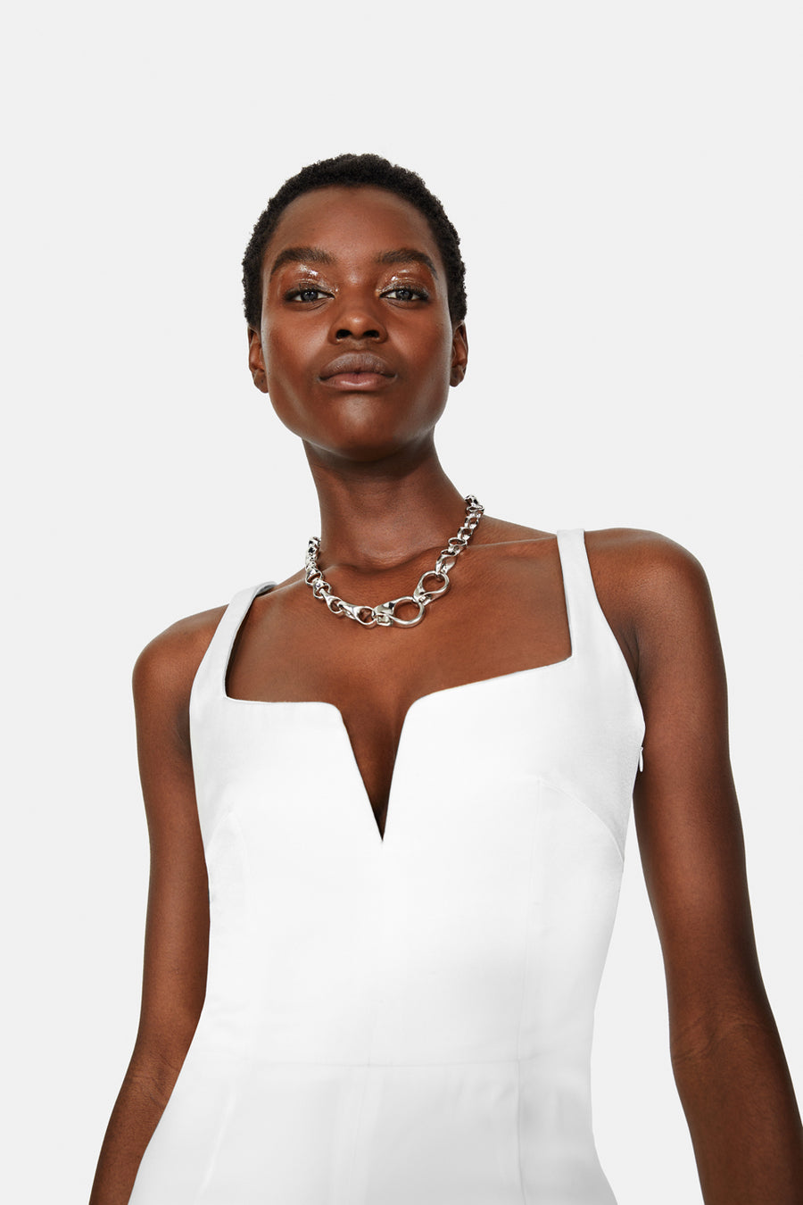 White corset jumpsuit on sale