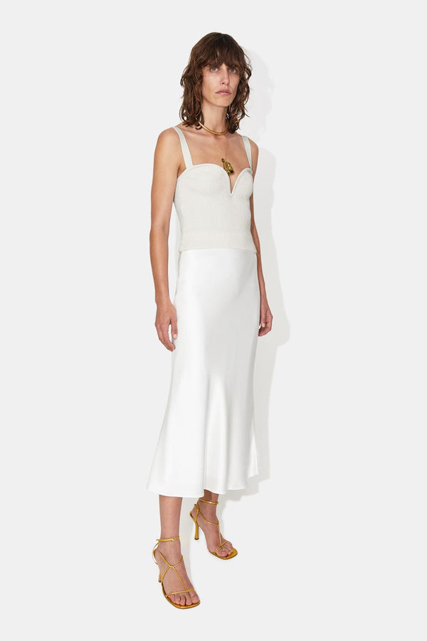 Satin Valletta Bridal Skirt - White