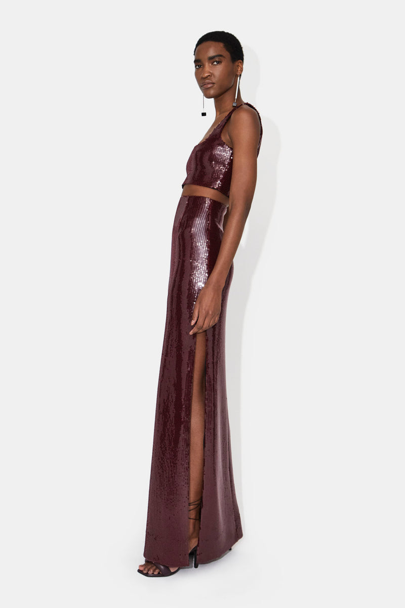 Blood red 2025 maxi dress