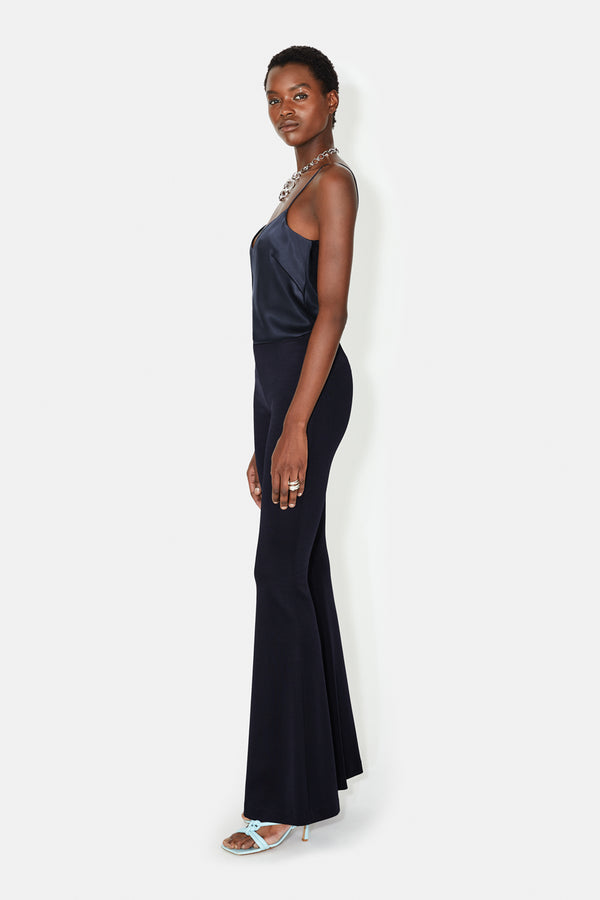 Jersey Flared Trousers - Midnight