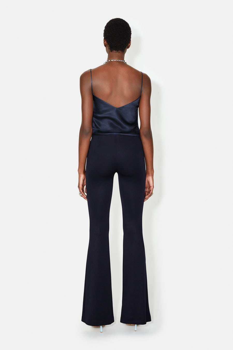 Jersey Flared Trousers - Midnight
