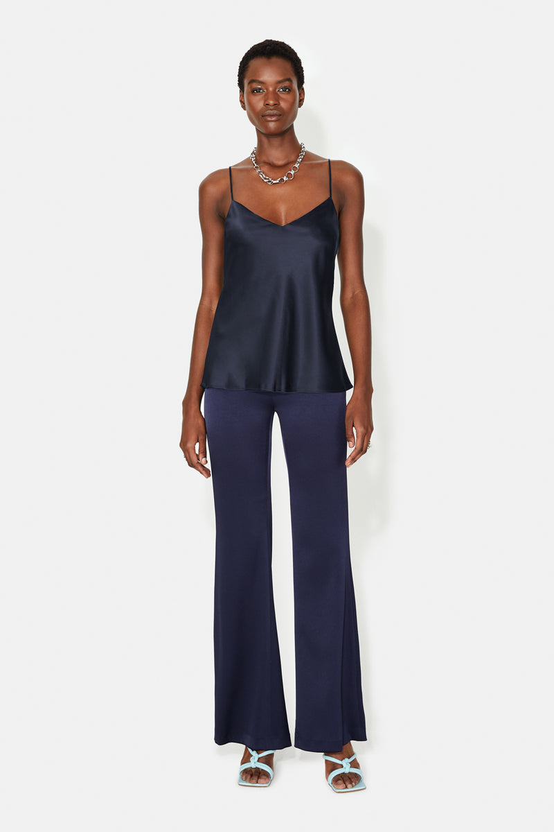 Satin V Neck Camisole - Midnight